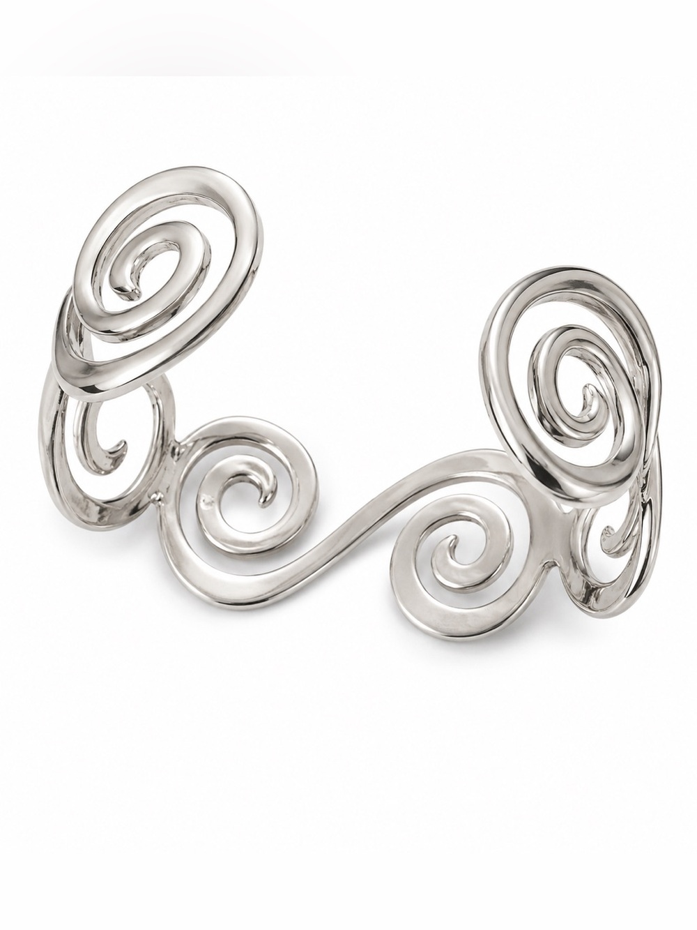House of Harlow 1960 Silver Swirl Cuff Bracelet with Colorful Box Accent